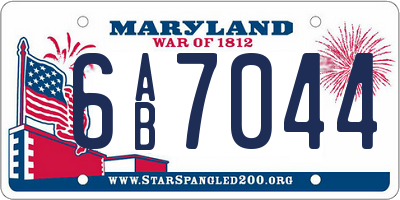MD license plate 6AB7044