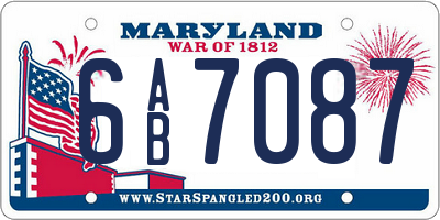 MD license plate 6AB7087