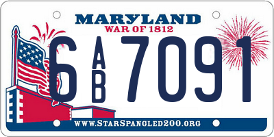 MD license plate 6AB7091