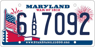 MD license plate 6AB7092