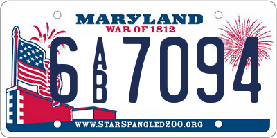 MD license plate 6AB7094