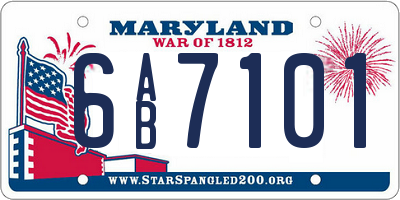 MD license plate 6AB7101