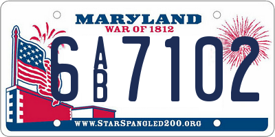MD license plate 6AB7102