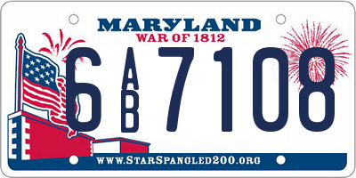 MD license plate 6AB7108
