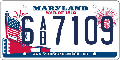MD license plate 6AB7109
