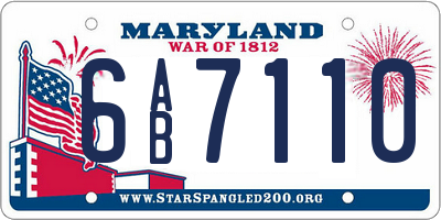 MD license plate 6AB7110