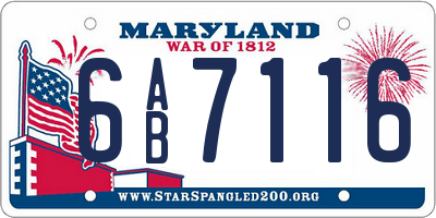 MD license plate 6AB7116