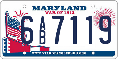 MD license plate 6AB7119