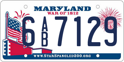 MD license plate 6AB7129