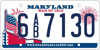 MD license plate 6AB7130