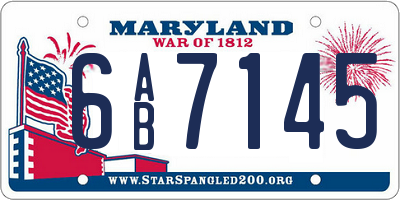 MD license plate 6AB7145