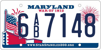 MD license plate 6AB7148