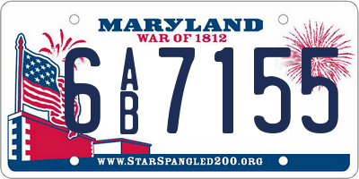 MD license plate 6AB7155