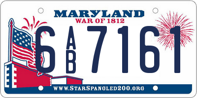 MD license plate 6AB7161