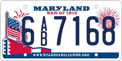 MD license plate 6AB7168