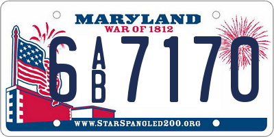 MD license plate 6AB7170