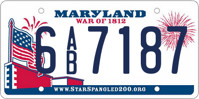 MD license plate 6AB7187
