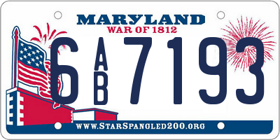 MD license plate 6AB7193