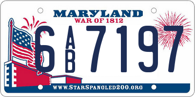 MD license plate 6AB7197