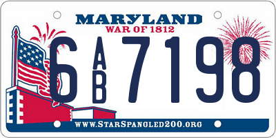 MD license plate 6AB7198