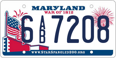 MD license plate 6AB7208