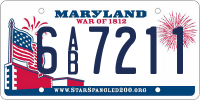 MD license plate 6AB7211