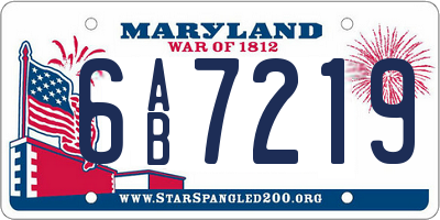 MD license plate 6AB7219