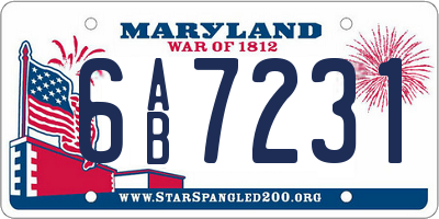 MD license plate 6AB7231