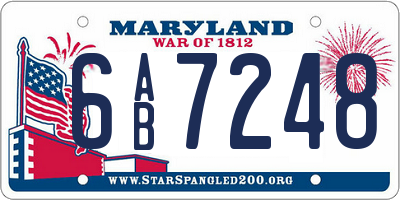 MD license plate 6AB7248