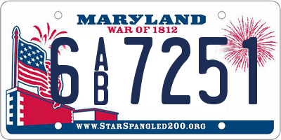 MD license plate 6AB7251