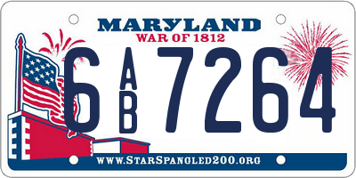 MD license plate 6AB7264