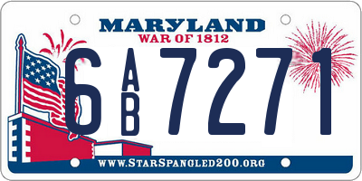MD license plate 6AB7271