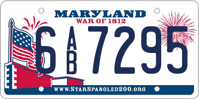 MD license plate 6AB7295
