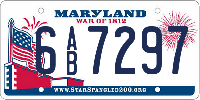 MD license plate 6AB7297