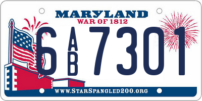 MD license plate 6AB7301