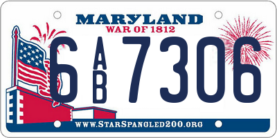 MD license plate 6AB7306