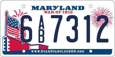 MD license plate 6AB7312