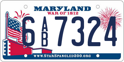 MD license plate 6AB7324