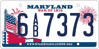 MD license plate 6AB7373