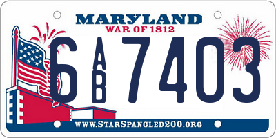 MD license plate 6AB7403