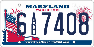 MD license plate 6AB7408