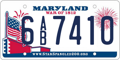 MD license plate 6AB7410