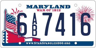 MD license plate 6AB7416