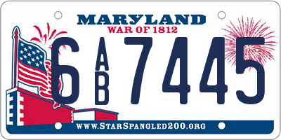 MD license plate 6AB7445