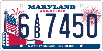 MD license plate 6AB7450