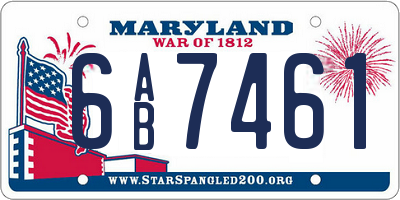MD license plate 6AB7461