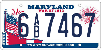 MD license plate 6AB7467