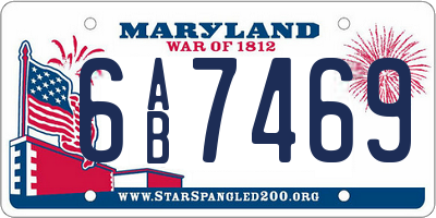 MD license plate 6AB7469