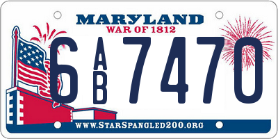 MD license plate 6AB7470