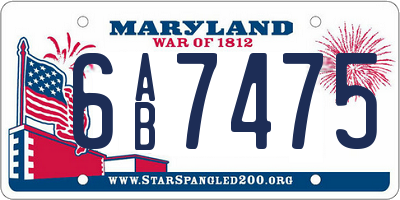 MD license plate 6AB7475